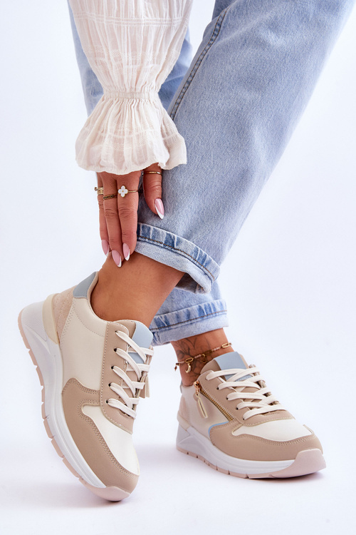 Damskie Sportowe Buty Z Suwakiem Beżowe Larisa