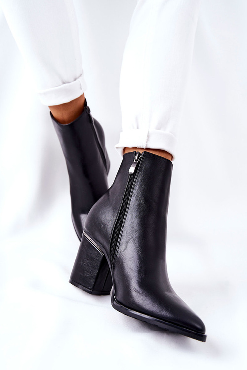 Klasyczne Botki Na Obcasie Czarne Airah