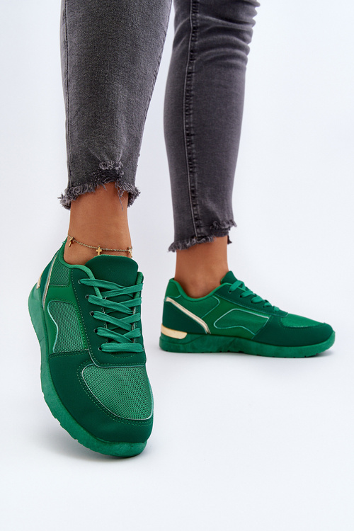 Buty Sportowe Sneakersy Damskie Zielone Kleffaria