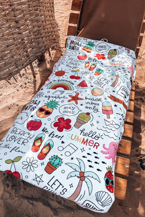 Plecak Torba Ręcznik 3w1 Kolorowy Print Biały