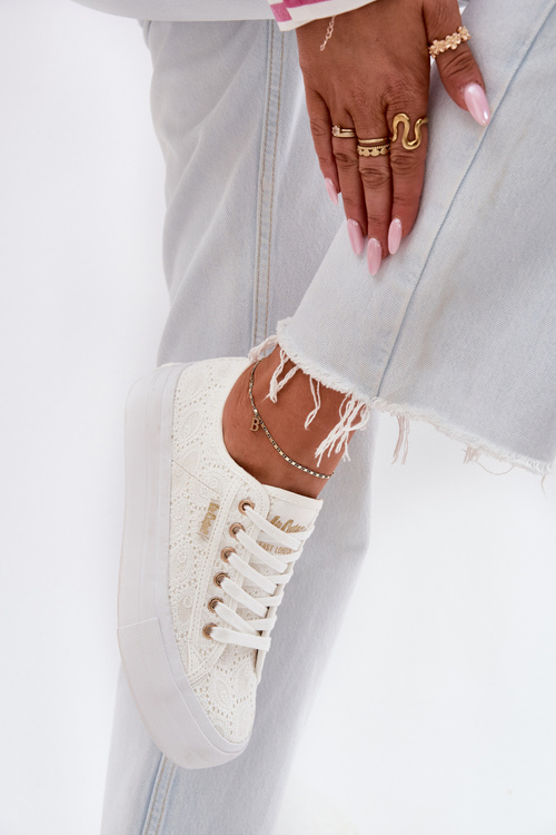 Trampki Damskie Z Koronką Lee Cooper LCW-25-31-3438L Białe