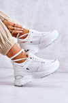 Damskie Błyszczące Buty Sportowe Na Koturnie Białe Activity