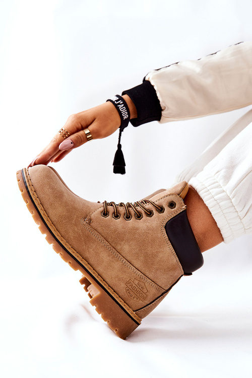 Damskie Trapery Ocieplane Beżowe Crush