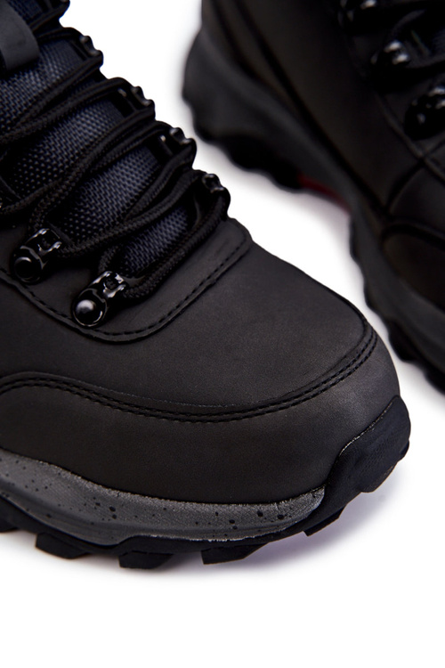 Męskie Ocieplane Buty Trekkingowe Cross Jeans KK1R4027C Czarne