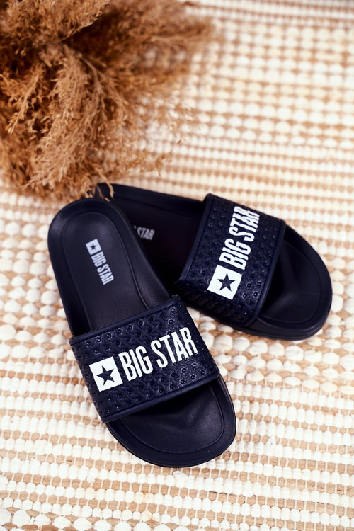 Klapki Dziecięce Big Star Granatowe Pikowane GG374802