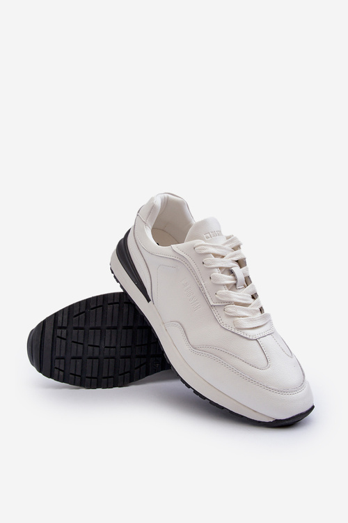 Sneakersy Męskie Skórzane BIG STAR NN174288 Białe