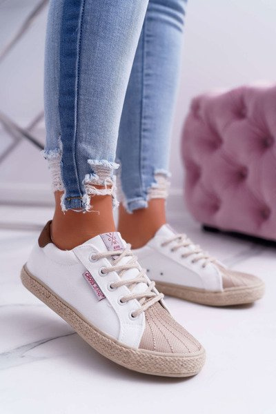 Trampki Damskie Cross Jeans Białe DD2R4095