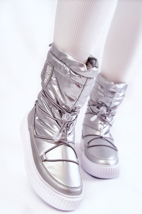 Damskie Ocieplane Śniegowce Big Star KK274195 Srebrne