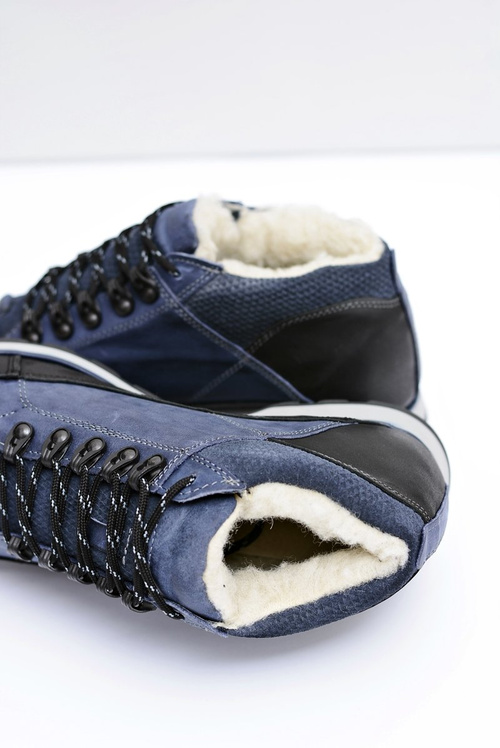 Półbuty Męskie Granatowe Ocieplane Trafer