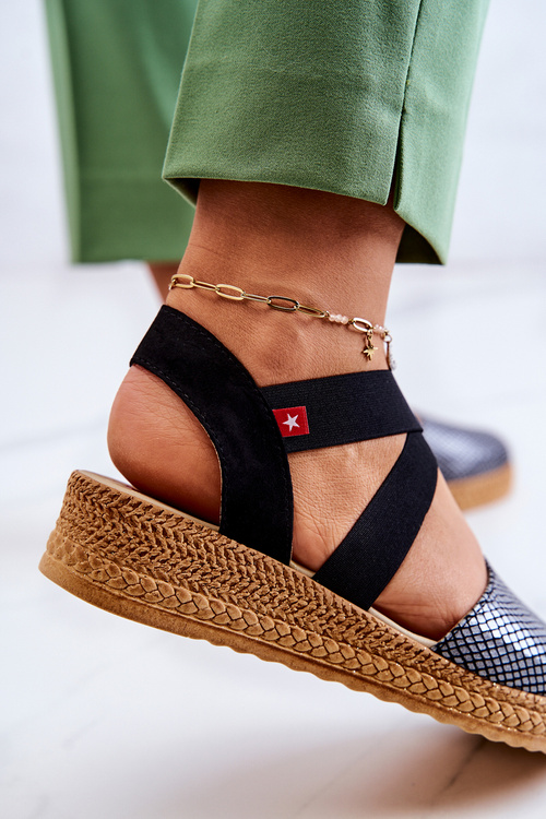 Damskie Modne Espadryle Big Star JJ276035 Czarne