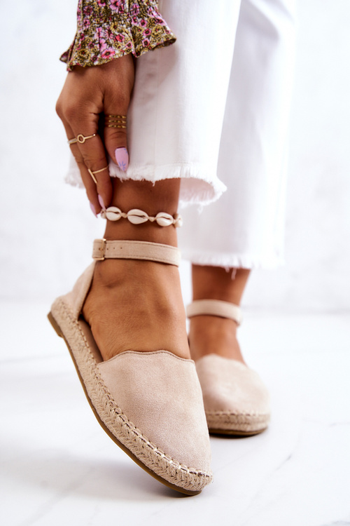 Damskie Espadryle Na Sprzączkę Jasnobeżowe Bonetti