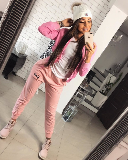 Big Star Botki Damskie Timberki Traperki Pudrowy Róż Timon