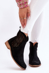 Zamszowe Botki Nicole 2791/028 Czarne