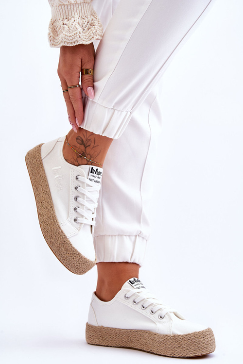 Modne Trampki Z Plecionką Lee Cooper LCW-23-31-1796L Białe