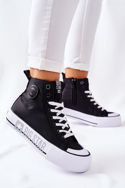 Wysokie Trampki Na Platformie Big Star II274012 Czarne