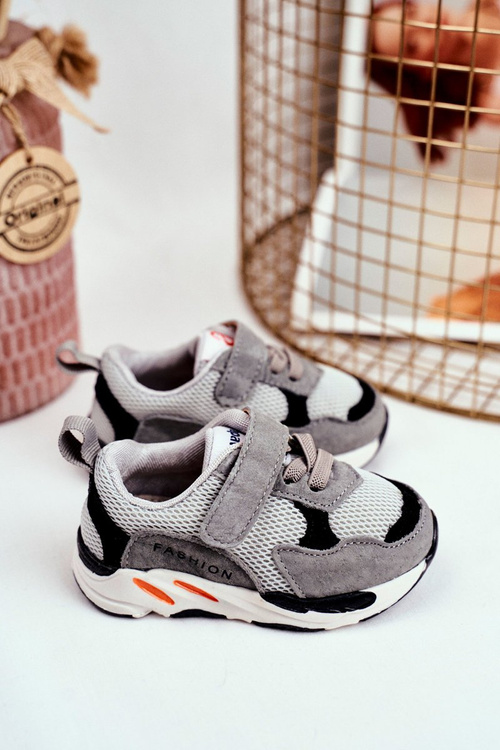 Sportowe Buty Dziecięce na Rzep Szare Yetto