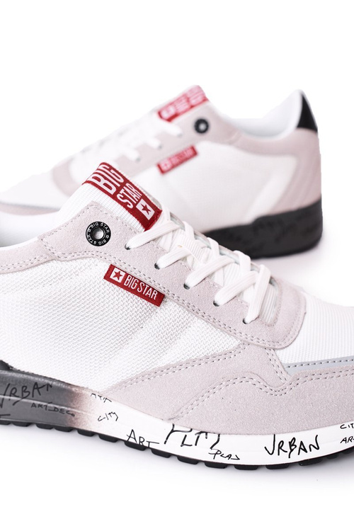 Męskie Sportowe Buty Memory Foam Big Star FF174208 Biało-Szare