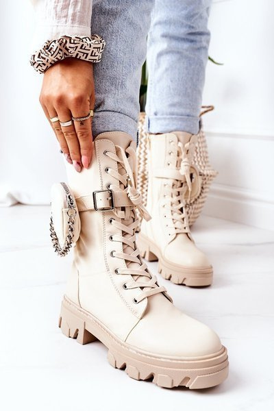 Ocieplane Workery Z Nerką Beżowe Look At Me