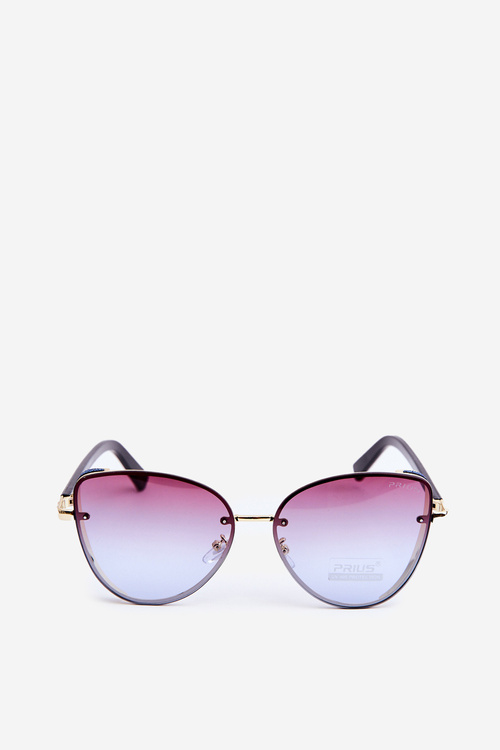 Damskie Okulary Przeciwsłoneczne Z Brokatowymi Wstawkami UV400 Czarno-Złote