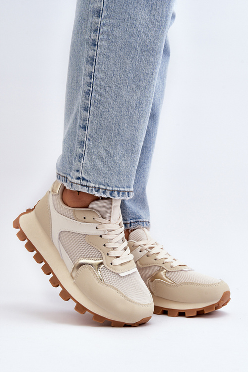 Sneakersy Buty Sportowe Damskie Beżowe Ralita