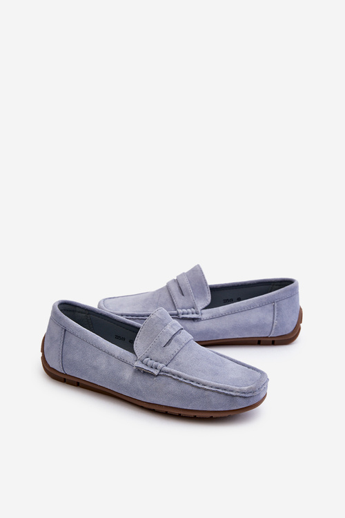 Męskie Zamszowe Mokasyny Niebieskie Wesley