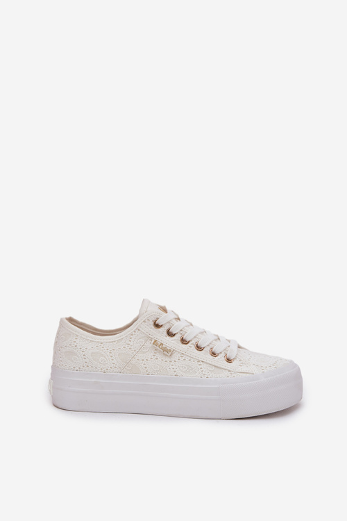 Trampki Damskie Z Koronką Lee Cooper LCW-25-31-3438L Białe