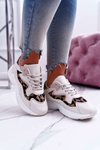 Sportowe Damskie Buty Beżowe Leopard Mezeno