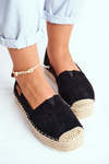 Espadryle Damskie Na Platformie Lniane Czarne La Playa