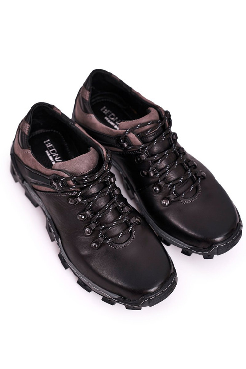 Męskie Skórzane Półbuty Trekkingowe BEDNAREK Czarne