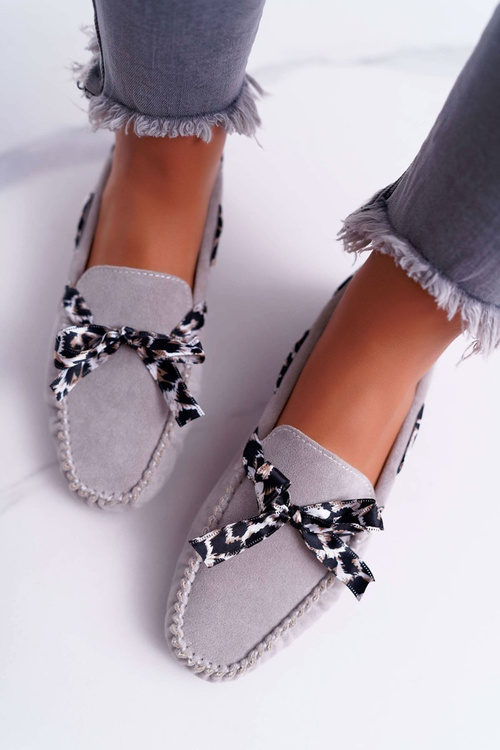 Mokasyny Damskie Lu Boo Wygodne Szare Plummy