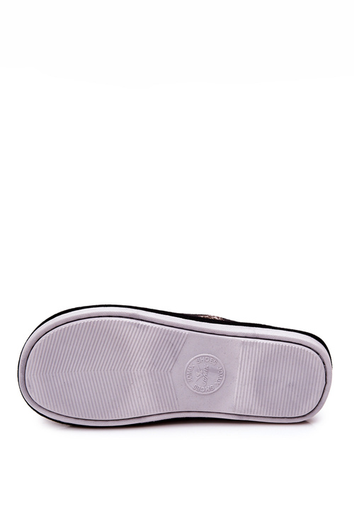 Ocieplane Papcie Męskie Kratka Czarne Whisper