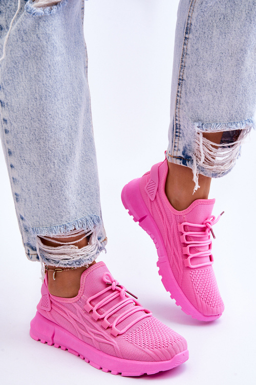 Damskie Wsuwane Buty Sportowe Sneakersy Różowe Rosett