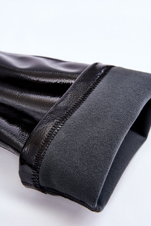 Modne Lakierowane Damskie Kozaki Przed Kolano Czarne Venise