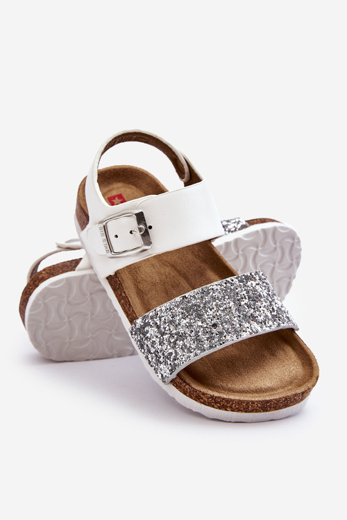 Skórzane Dziecięce Sandałki Big Star LL374133 Białe