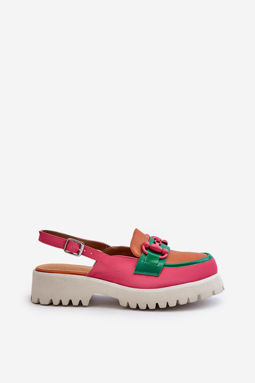 Sandały Damskie Na Płaskim Obcasie Z Ozdobą Pomarańczowe D&A MR38-656