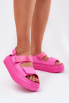 Sandały Damskie Na Platformie Z Rzepami Fuksja Nitepira