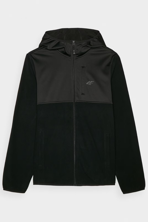 Męski Polar Z Kapturem Regular 4FWAW24TFLEM269-20S Czarny