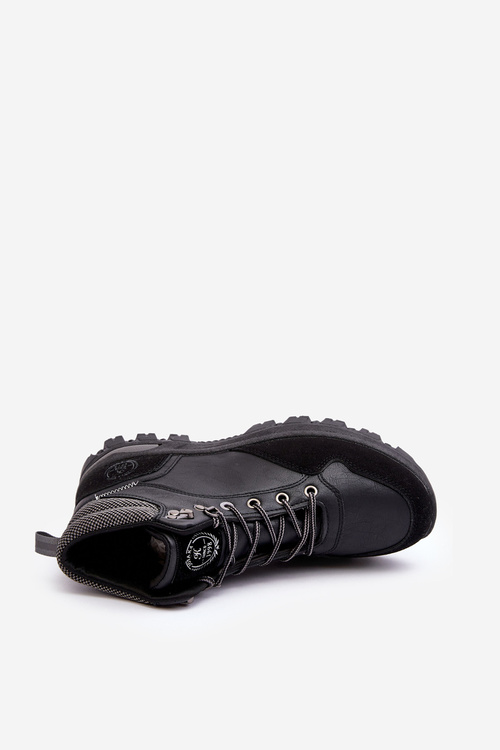 Męskie Buty Trekkingowe Trapery Sznurowane Czarne Salomene