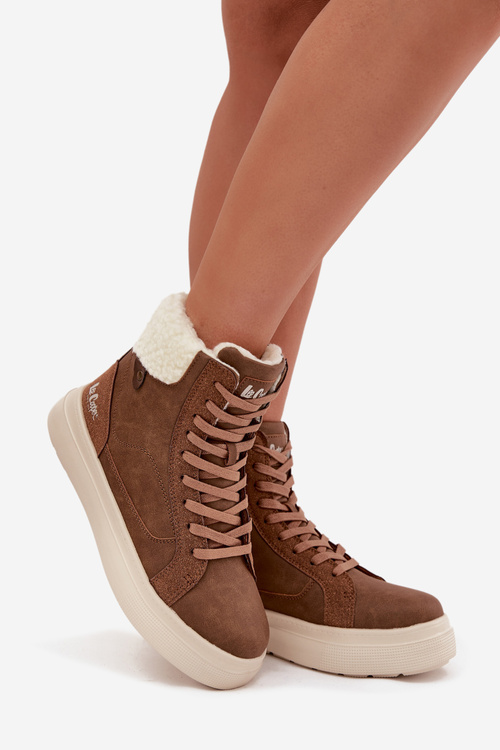 Buty Zimowe Damskie Z Kożuszkiem Lee Cooper LCJ-25-01-3735 Brązowe