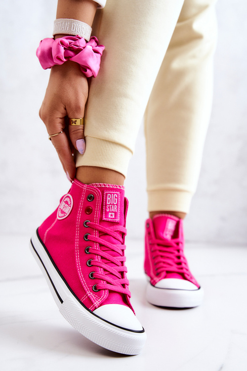 Damskie Wysokie Trampki Big Star JJ274210 Fuksja