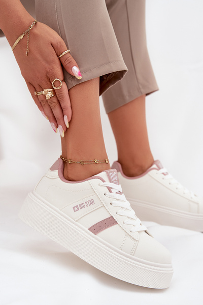 Sneakersy Damskie Na Platformie Big Star SS274346 Białe