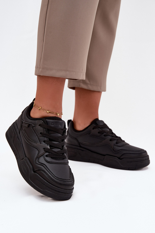 Sneakersy Damskie Na Platformie Big Star SS274589 HI-POLY SYSTEM Czarne