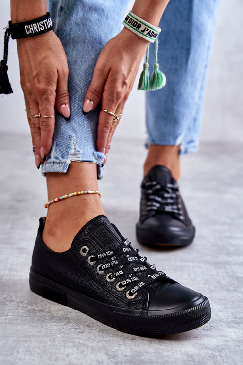 Damskie Skórzane Trampki Big Star KK274106 Czarne