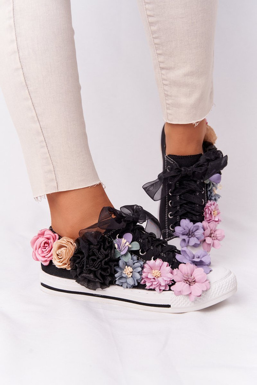 Trampki Z Kwiatam Lu Boo Czarne