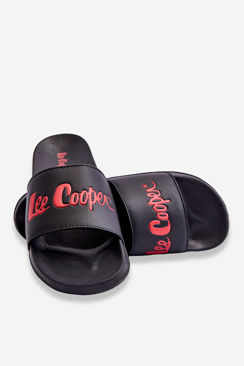 Męskie Lekkie Klapki Lee Cooper LCW-23-42-1730 Czarno-Czerwone