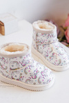 Botki Śniegowce Dziecięce Wzorzyste Beżowe Elenet 