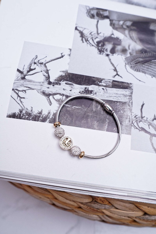 Damska Bransoleta Z Cyrkoniami Złota Drzewo Życia Nemdar