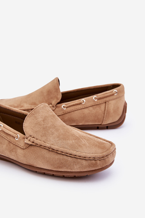 Męskie Zamszowe Wsuwane Mokasyny Brązowe Rayan