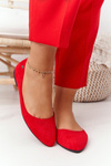 Zamszowe Baleriny Sergio Leone BL622 Czerwone