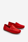 Męskie Zamszowe Mokasyny Czerwone Wesley